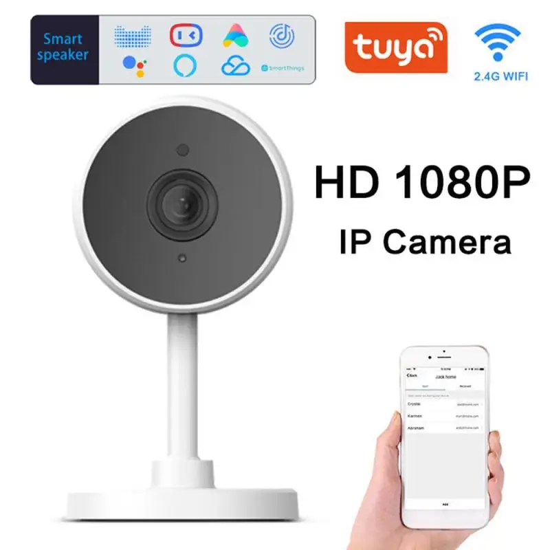 

IP-камера Tuya компактная с поддержкой Wi-Fi и функцией ночного видения, 1080P