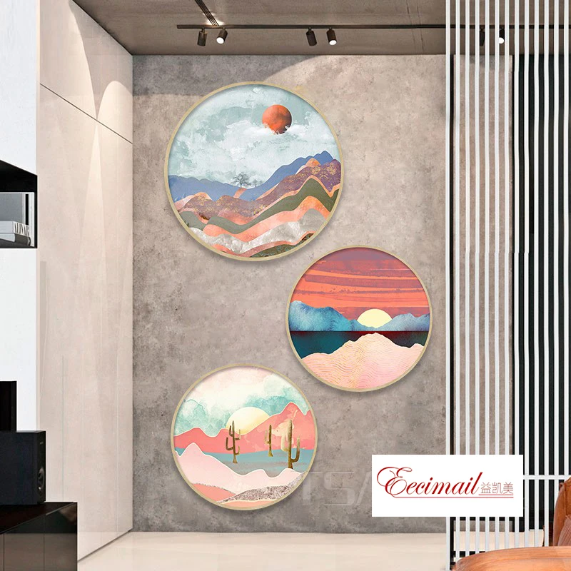 EECAMAIL DIY Diamond Painting Nordic Style Living Room Round Cross Stitch Embroidered Warm Bedroom | Дом и сад
