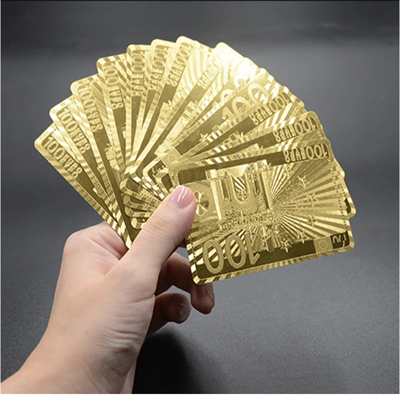 карты для покера24K игральные золотые колода игры в покер Золотая фольга набор