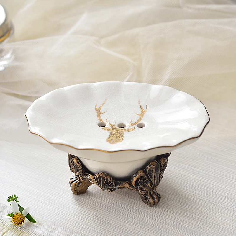 

European Soap Dish Ice Crack Ceramic Soap Box Bathroom Accessories Soap Tray Special Offer