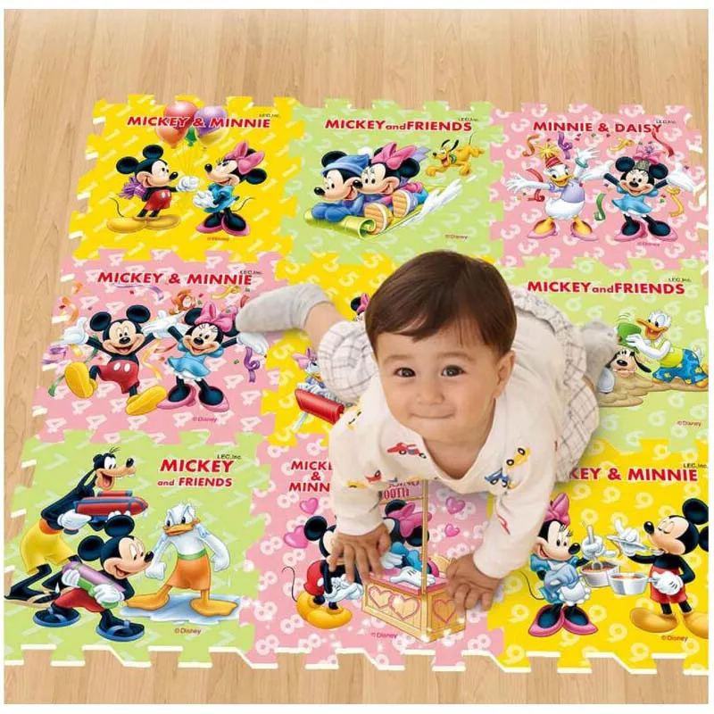 

Cars Stitching Crawling Mat 30x30cm 9 Pieces Mickey EVA Green Baby Game Pad Assembling Climbing Mat Baby Toy Mat play mat