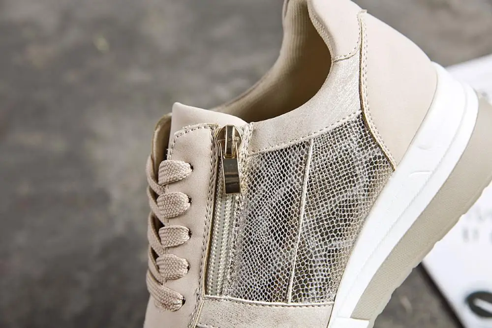 

zapatos de mujer Snake Texture Shoes Women Fashion Brand Increase Sneakers Cross-tied Lady chaussure Autumn New Female footware