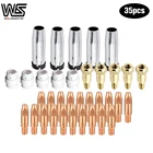 35 шт. MB 24KD сварочная фонарь, газовое сопло 0,81,01,2 мм, держатель наконечника, газовый диффузор для сварофонарь 24KD MIG MAG