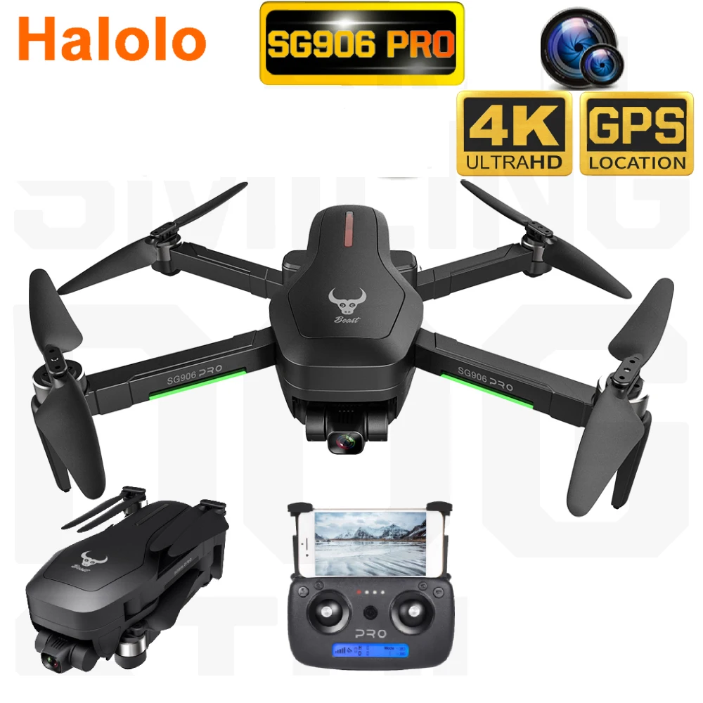 Halolo SG906 Pro Drone GPS 4K двухосевой Противоударная стабильный Gimbal Камера 5G WI FI