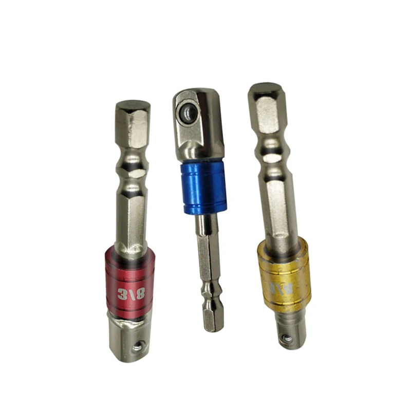 3 шт./компл. цвет 1/4 &quot3/8&quot 1/2 &quot стальная розетка адаптер шестигранный набор с