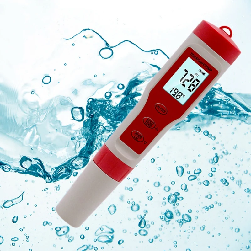 Water PH Tester 4 in 1 Function TDS EC Temp Digital Quality Monitor Meter Test Pen |
