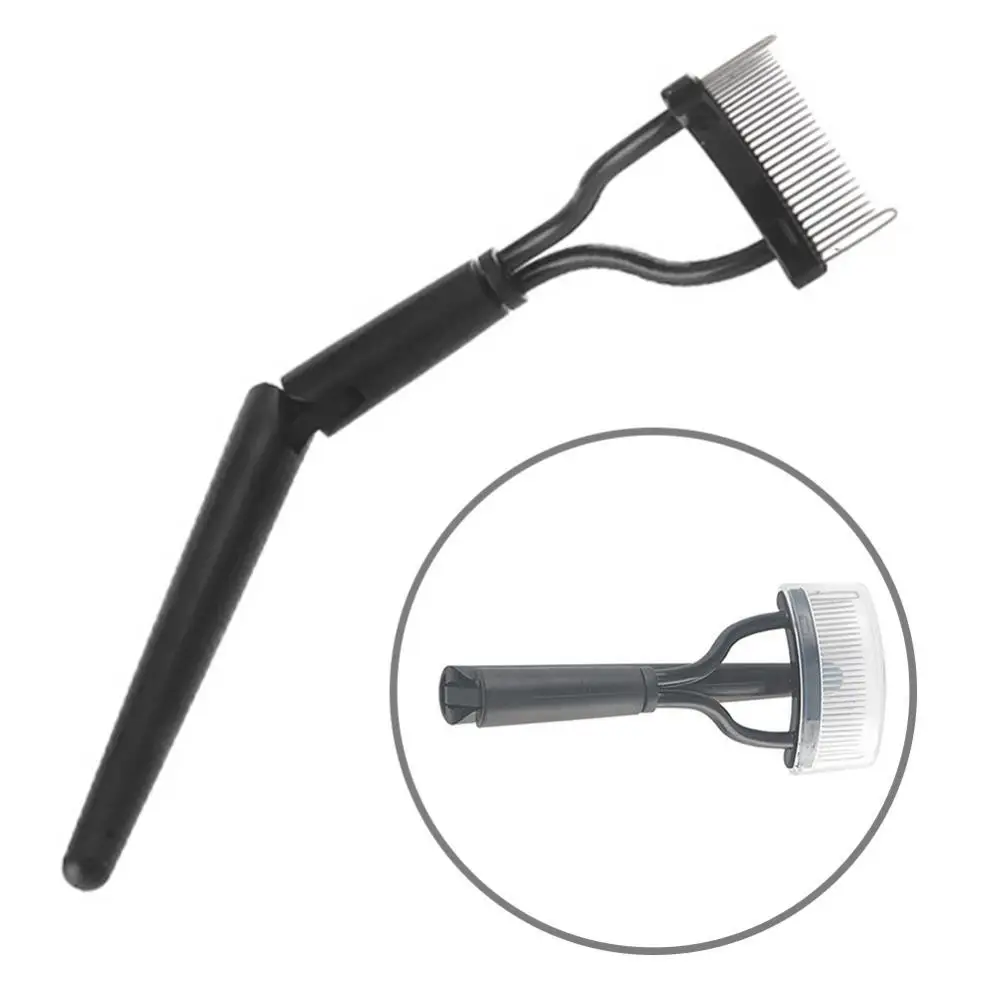 

50% Hot Sale Folding Stainless Steel Eyelash Brush Comb Curler Mascara Guide Applicators