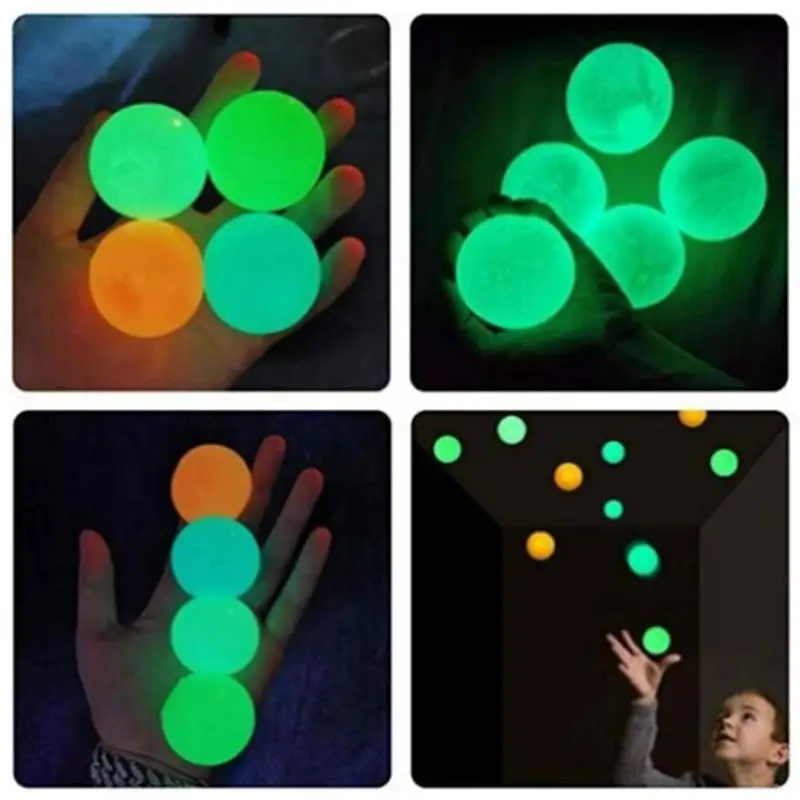 

High-Strength Luminous Sticky Target Ball Sticky Wall Throwing Decompression Toy Sticky Ceiling Ball Ball Ceiling Ball H1M0