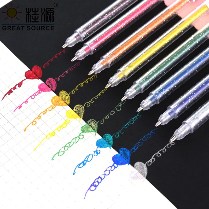 Metal Glitter Highlighter Pen Metalic Colorful Ink Pen DIY Pen 8 Colors Per Set ( 15 Sets)