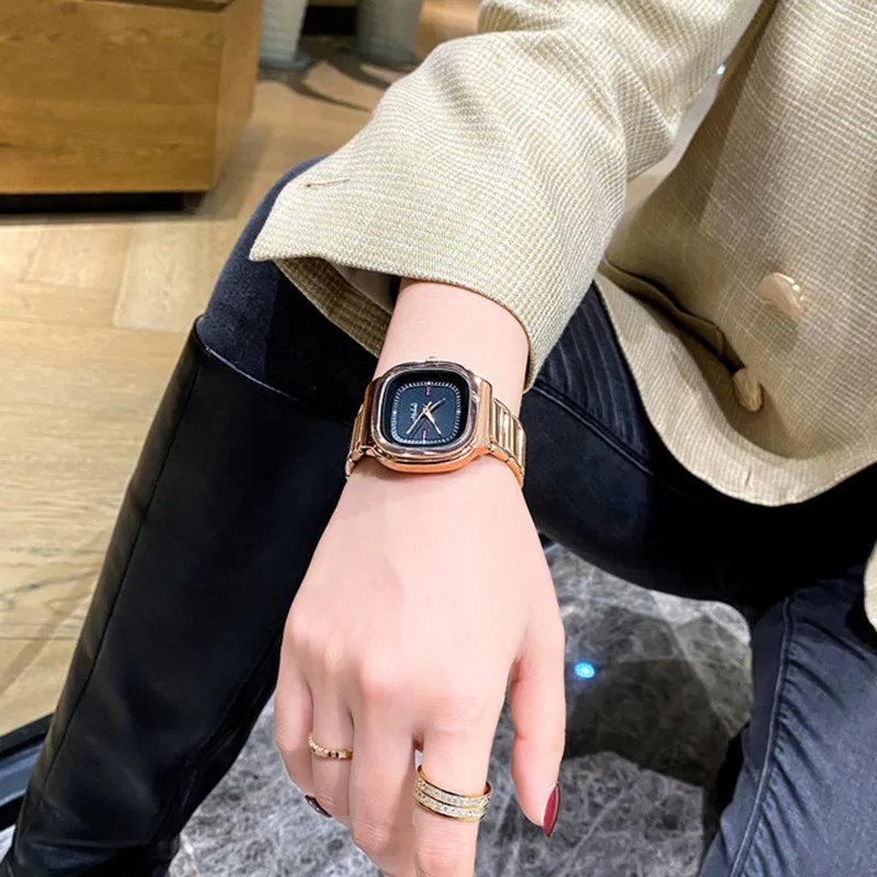 Super Big Dial Square Women Watches Lady New Casual Quartz Watch Simple Gold Luxury Female Watches Clock +Box Relogio Feminino