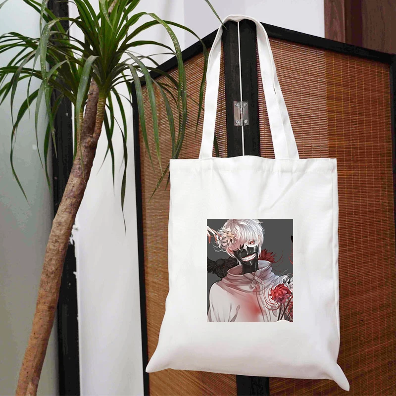 

Tokyo Ghoul Bag Woman Tote Canvas Kawaii Designer Handbags 2021 Customizable Large Women's Bags Shopper Fabric Luxury Brands for