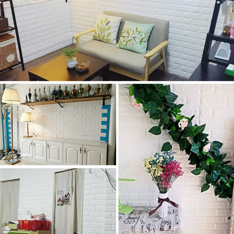 Сделай Сам 3D Кирпич ПЭ пена панели обоев комнаты рельефный камень украшения