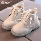 Детские кожаные ботинки, Нескользящие, износостойкие, на мягкой подошве, повседневная обувь для начинающих ходить детей, размеры 21-30