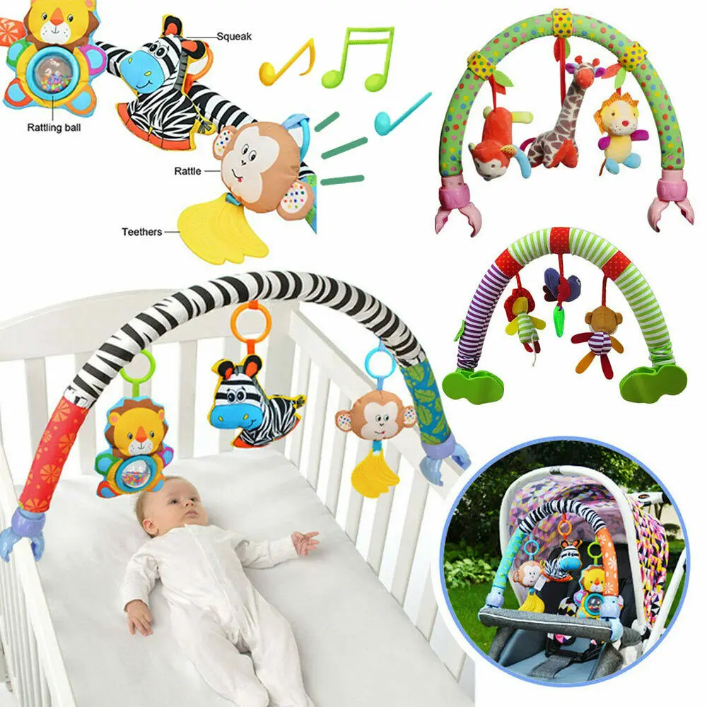 

0-12 Month for Kids Cute Newborn Hanging Baby Rattle Mobile Ring Bed Bell Soft Bed Pram Baby Stroller Toys Educational Toys