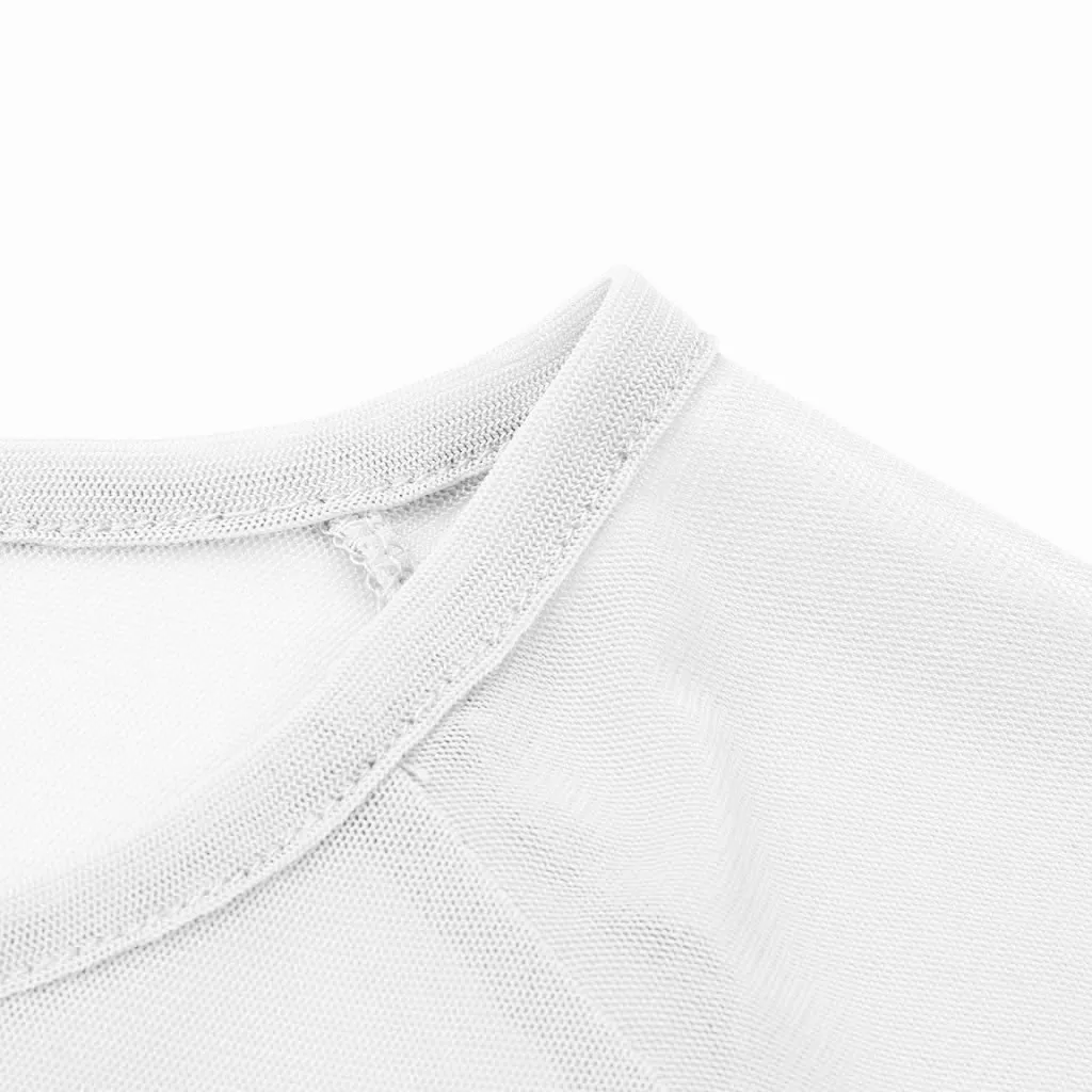 Футболка женская прозрачная сетчатая пикантный прозрачный топ с круглым вырезом