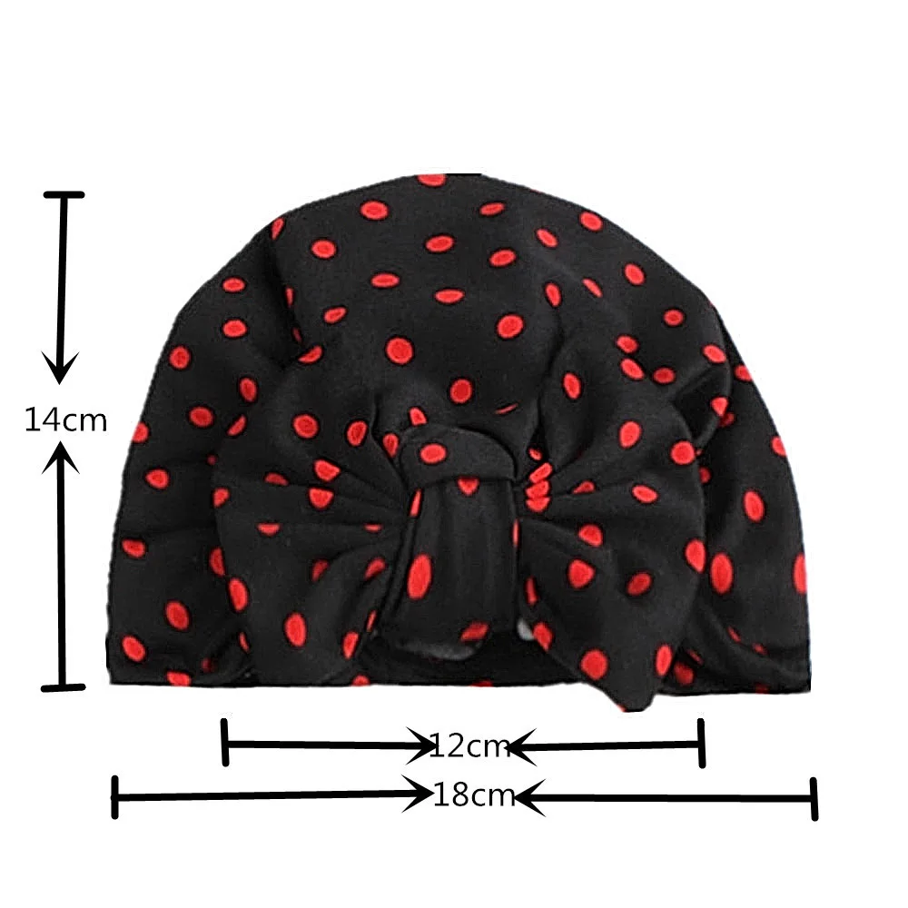 Милая Осенняя шапочка в горошек для малышей Шапочка с бантом новорожденных