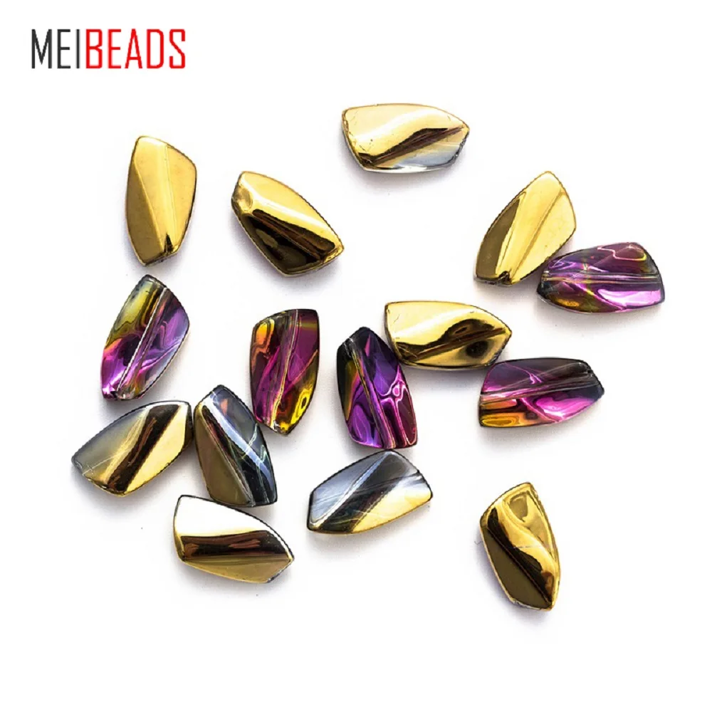 MEIBEADS 20 шт./лот 9*16 мм Красочные Кристальные нерегулярные многогранные бусины для