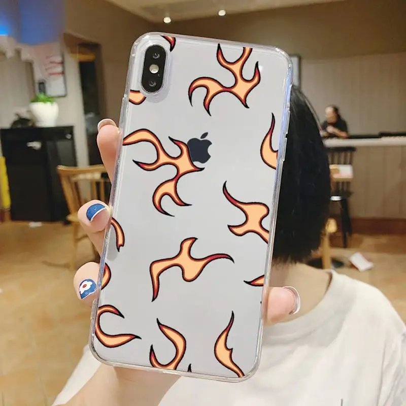 

Blue Flame Fire art color Phone Case Transparent soft For iphone 5 6 7 8 11 12 s c se plus mini x xs xr pro max shell