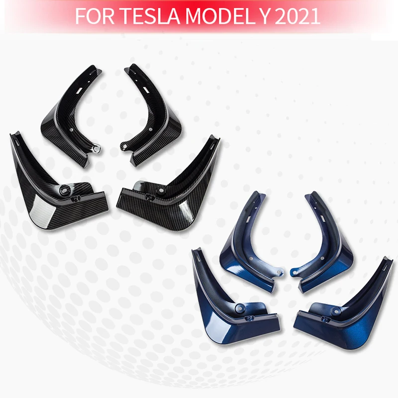 

4Pcs/Set Mud Flaps For Tesla Model Y 2021 Mudflaps Splash Guards Mudguards Front Rear Sport Fender Protector