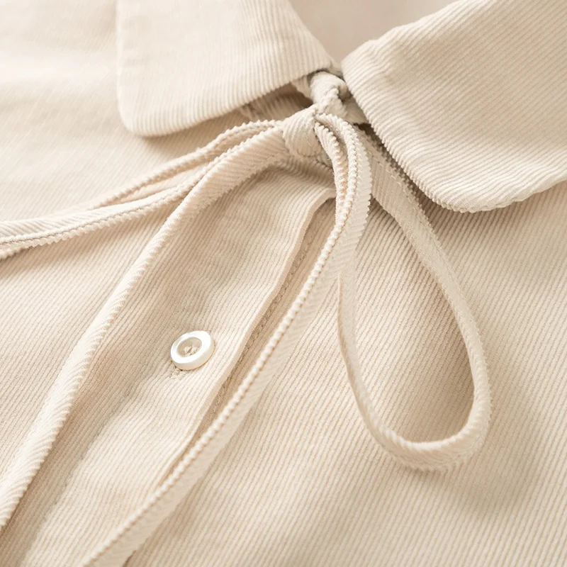 Женская Вельветовая рубашка SEMIR с длинными рукавами и лацканами в виде листьев