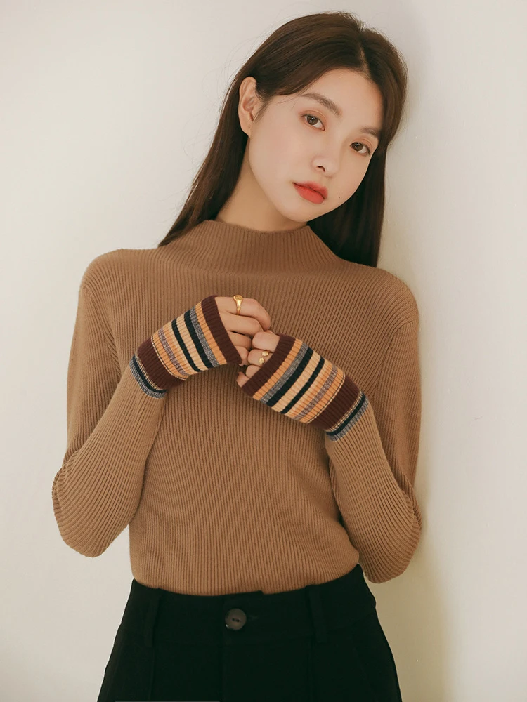 

JCHB 2021 Women's Sweaters Korean Knitted Sweater Long Sleeve Woman Pullover Autumn Winter Clothes Fashion Pull Femme Pph2406