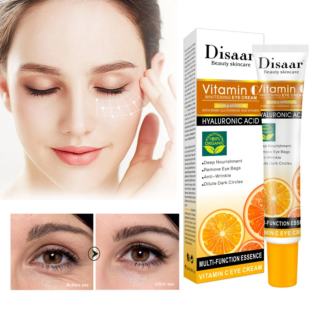 

Disaar Vitamin C Whitening Eye Cream Eye Bag Remover Anti Wrinkle Deep Nourishment Remove Dark Circle Essence Beauty Skin Care