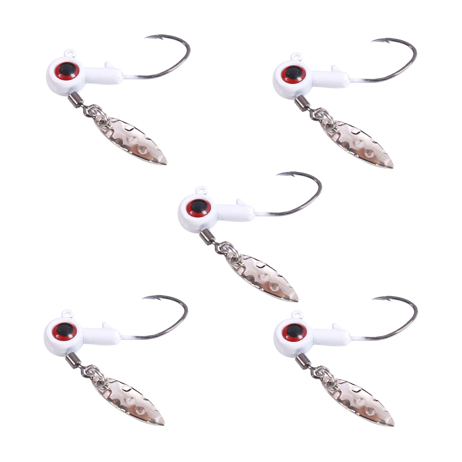 

5pcs Rotating Sequins Soft Bait Durable Tackle Fishing Hook Spinner Metal For Saltwater Freshwater Crank Jig Head Accessories
