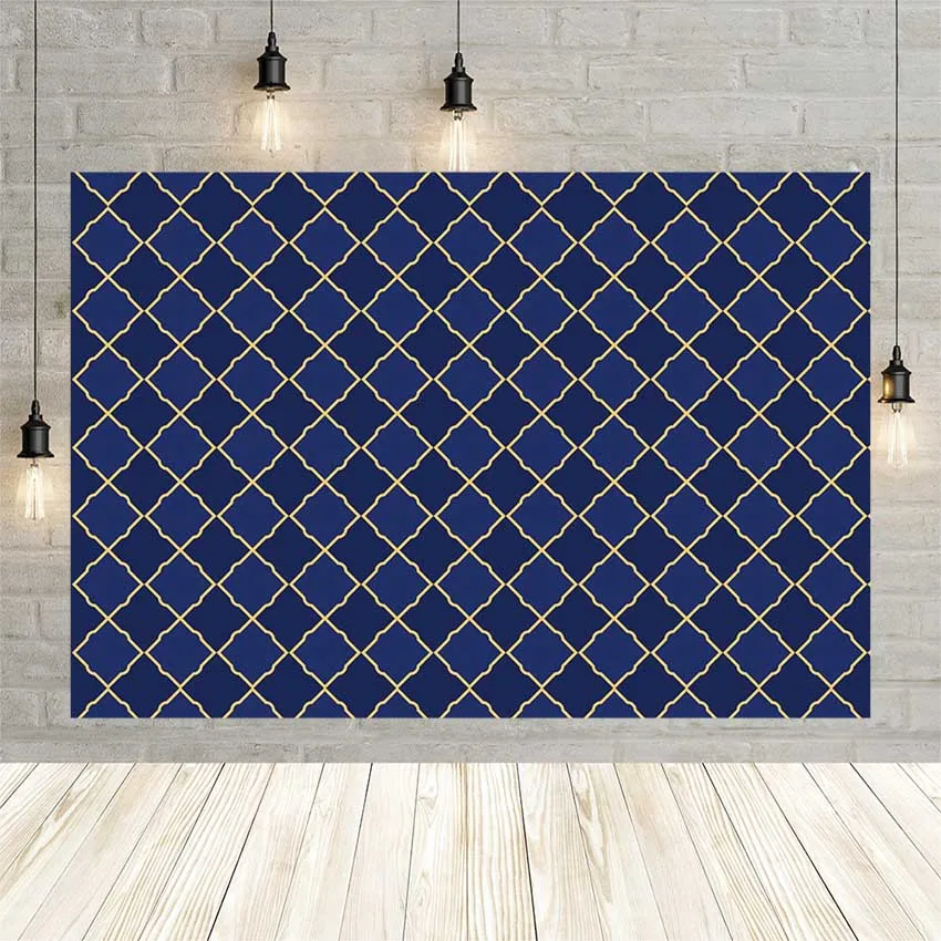 

Avezano Newborn Baby Shower Portrait Background For Photography Dark Blue Grid Vintage Backdrop Photo Studio Photocall Supplies