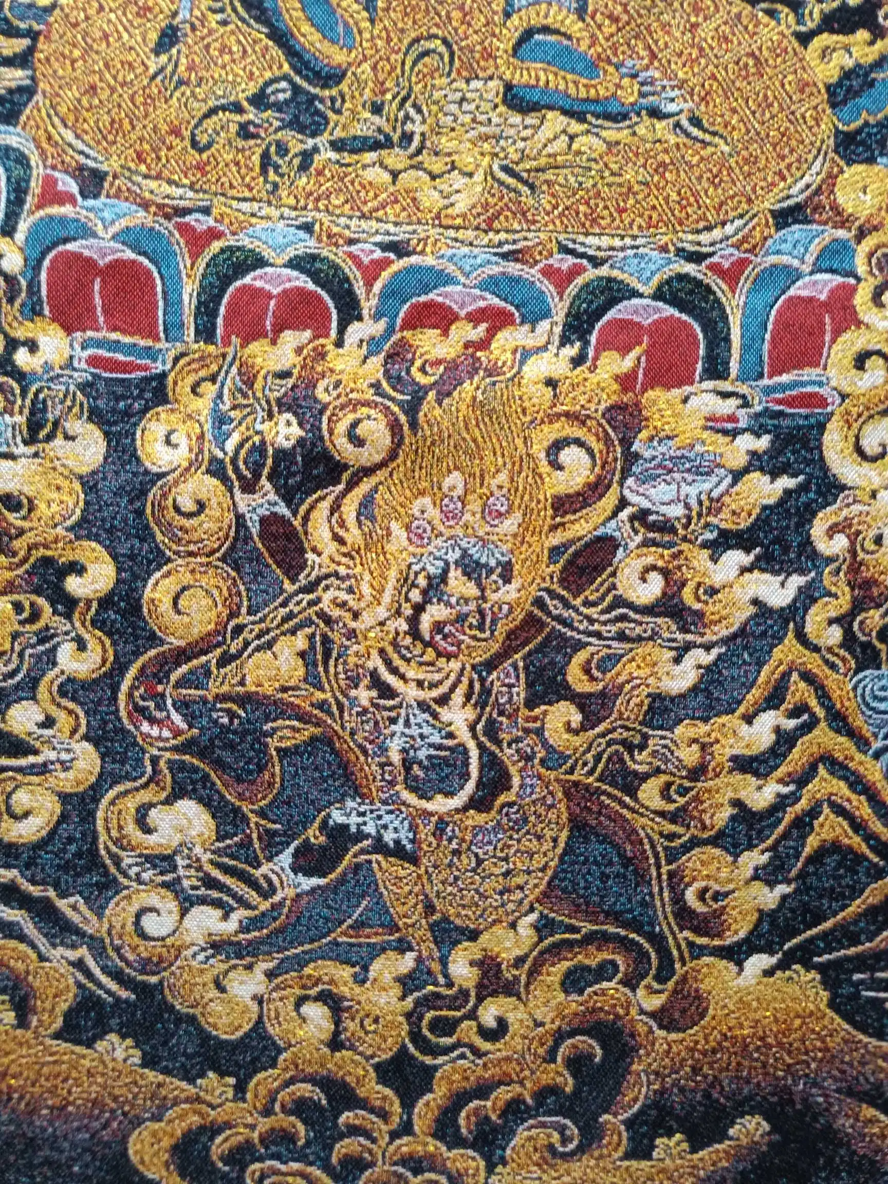 36 &quotтибетский с тканевым верхом вышитыми шелк Буддизм Махакалы разгневанного