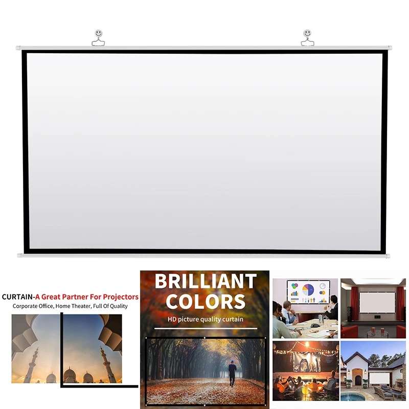 

Projector Screen for Home Theater HD White Foldable Anti-Crease