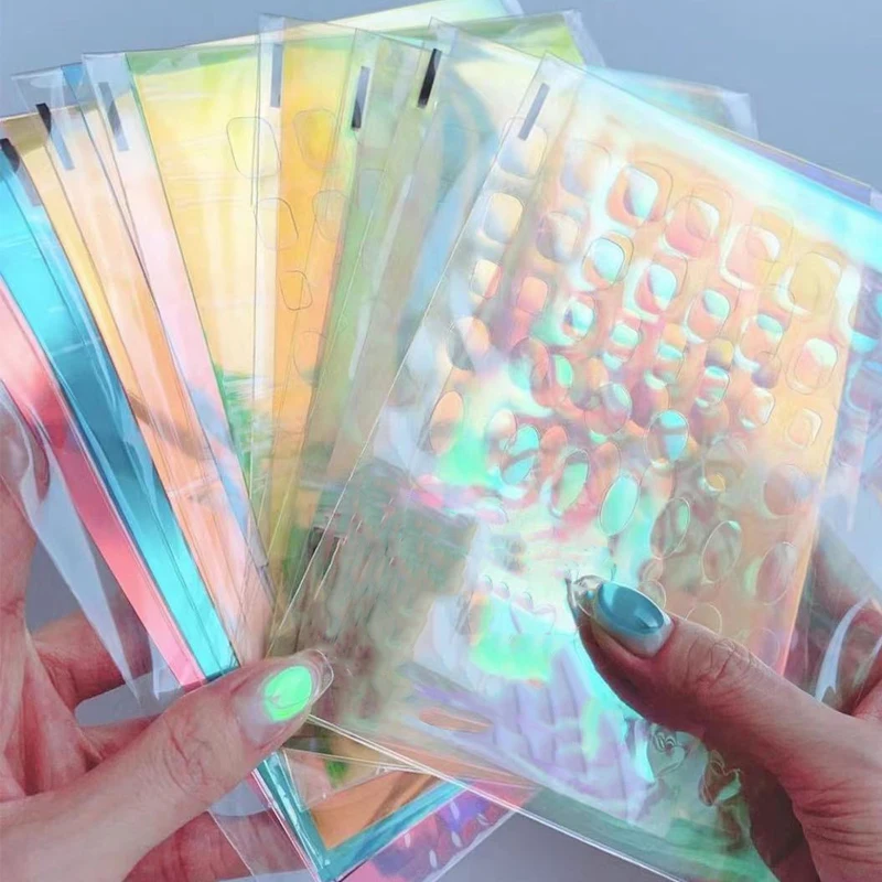 11 листов японских наклеек для ногтей с изображением льда и Авроры наклейки не