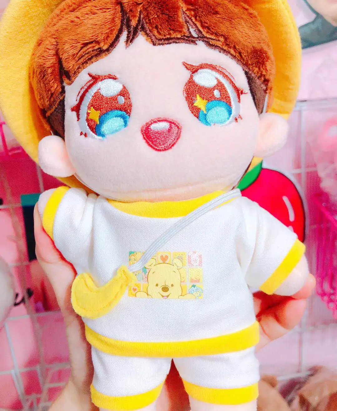 23cm Korea EXO Stuffed Doll Printing Sports Jacket Trousers Shorts Cute Plush Dolls Toy's Clothes Soft Outfit Made Fans Gift