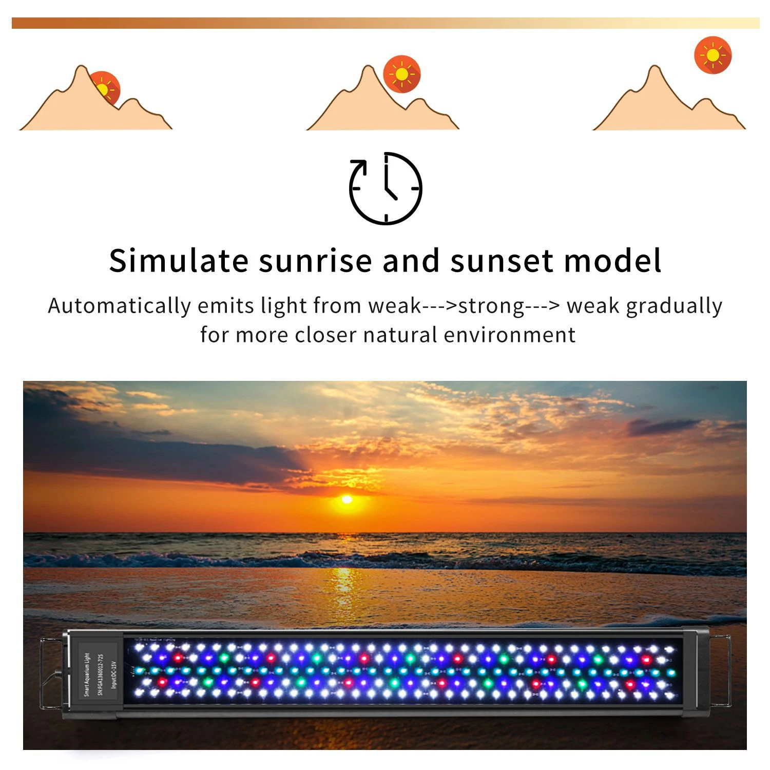 Цветная (RGB) аквариум светодиодный светильник ing 24 часа в сутки с широким