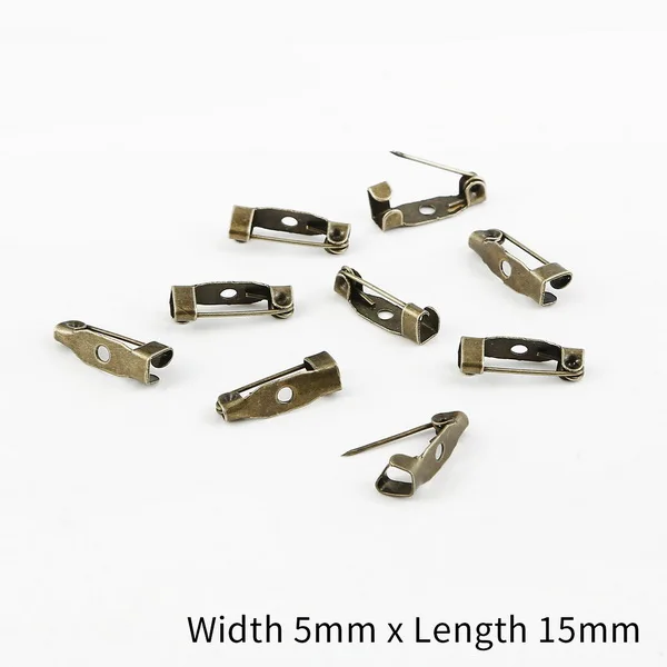 Bronze 5x15mm 50 шт./Партия 15 20 25 30 35 мм золото/серебро/бронзовая брошь зажим базовые булавки безопасные булавки брошь настройки базы для украшений ручной работы Изготовление ювелирных изделий - Цвет: Bronze 5x15mm