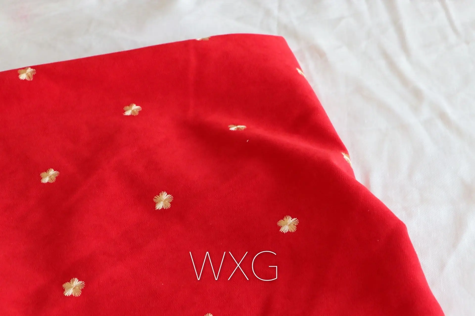 Красно-коричневый твиловый вельветовый мягкий вельвет с вышивкой против морщин