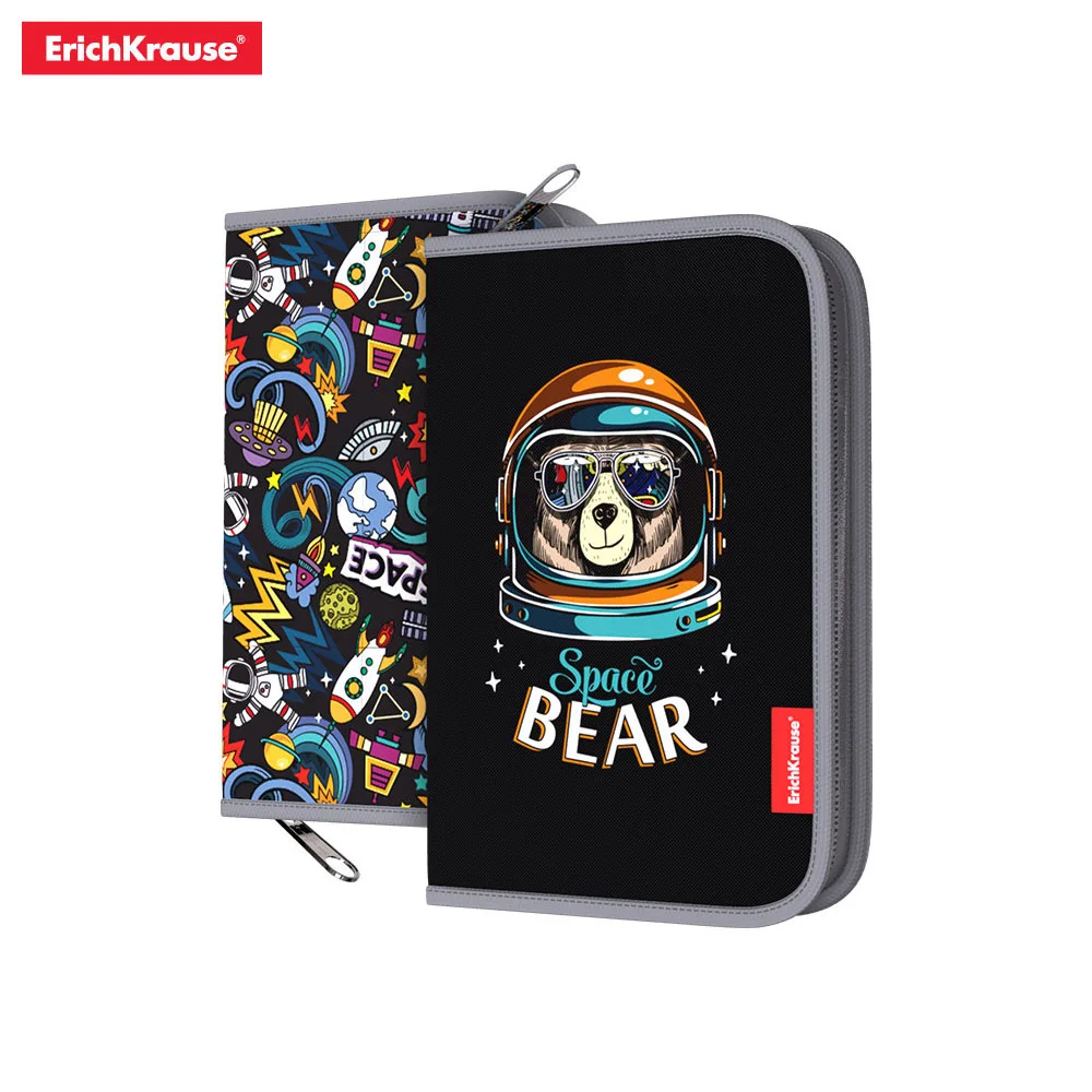 Пенал книжка без наполнения ErichKrause 135x205x30мм Ballet Unicorn Owl Geometry Hockey Fox Patchwork SpaceBear