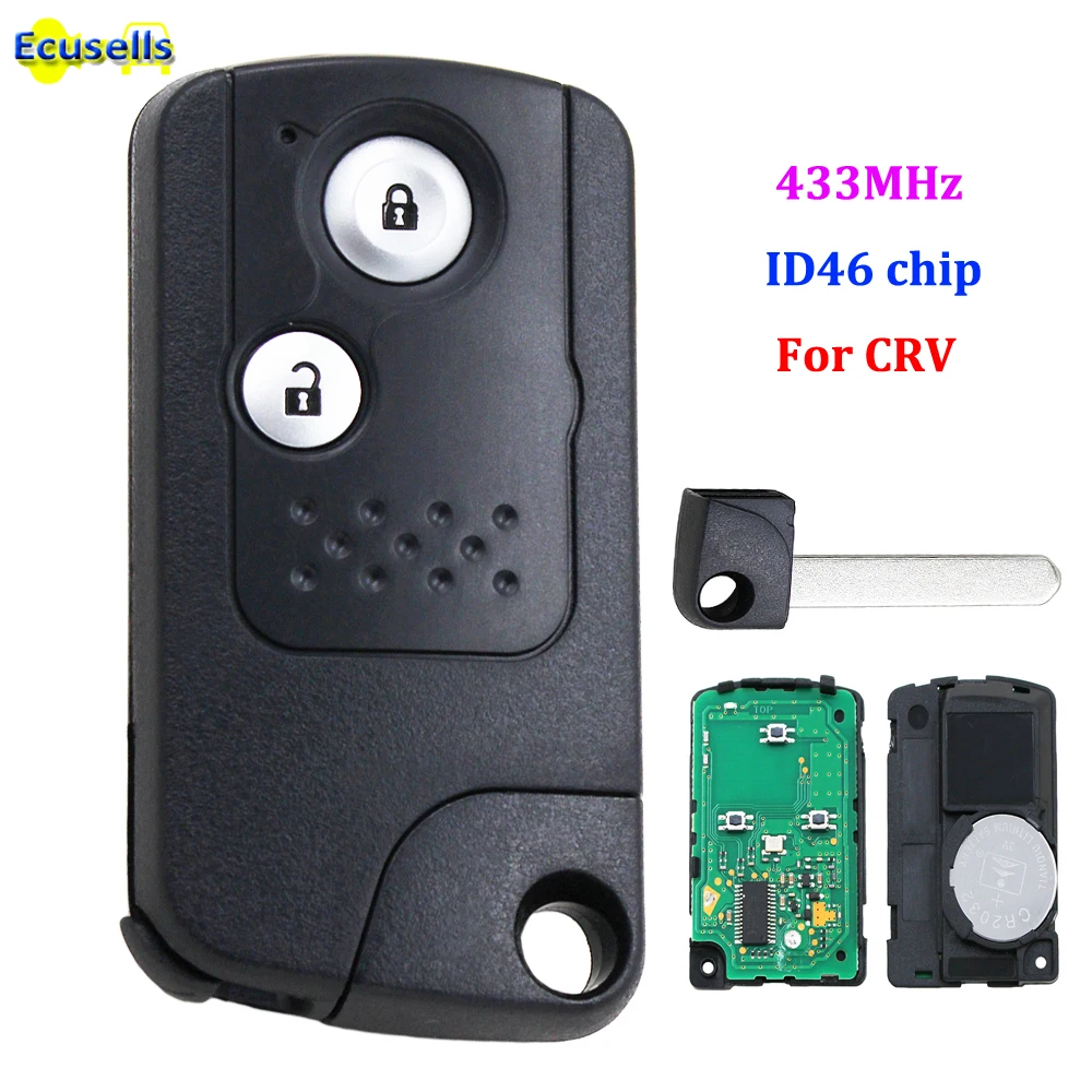 Интеллектуальный дистанционный смарт ключ брелок 2 кнопки 433 МГц с чипом ID46 для