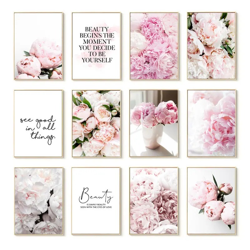 

Nordic Flower Posters and Prints Bedroom Wall Decoration Picture Wall Art Flowers Canvas Paintings for Livingroom Home Decor