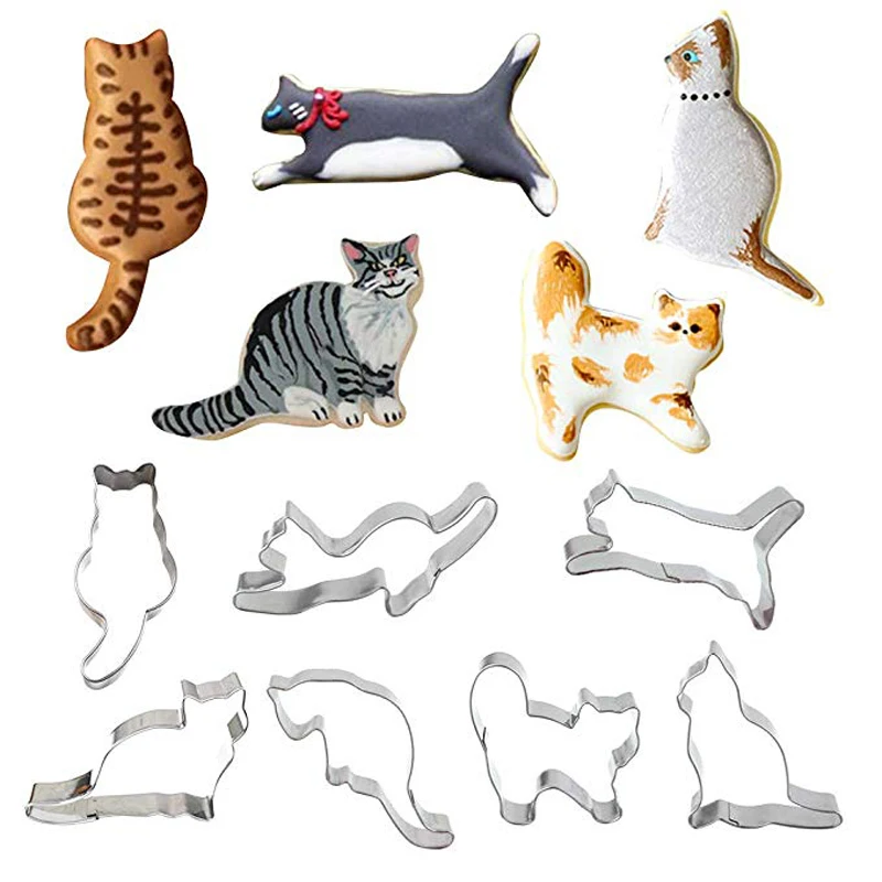 1 шт. DIY кошка формы из нержавеющей стали печенье Плесень Sugarcraft Торт печенье пирожные форма для выпечки резак для печенья кошка