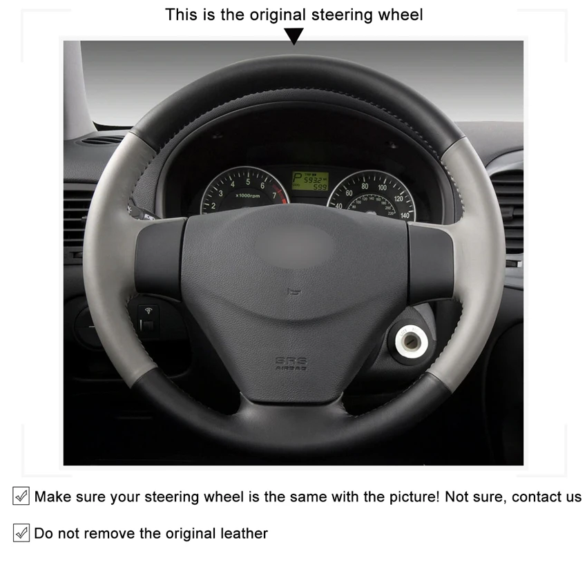 MEWANT черный чехол рулевого колеса автомобиля из натуральной кожи для hyundai Getz(подтяжка лица) 2005-2011 Accent 2006-2011 Kia Rio Rio5