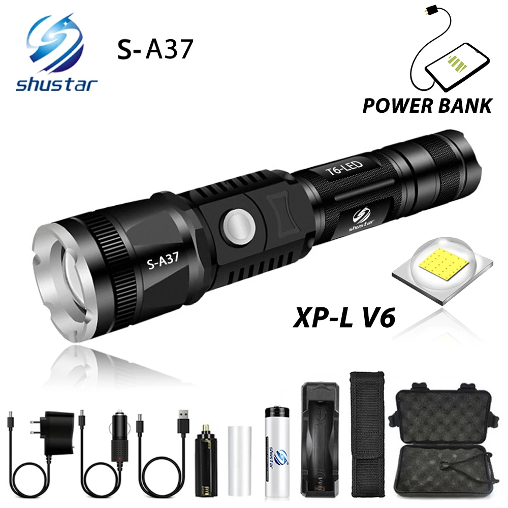 Суперъяркий светодиодный фонарик со встроенной подсветкой V6 водонепроницаемый