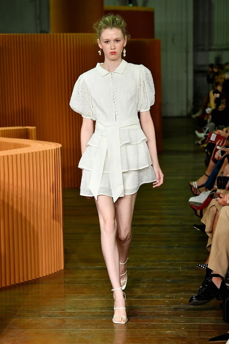 

Женское модельное платье с пышными рукавами, Роскошное дизайнерское платье в стиле High Street с отложным воротником, лето 2020