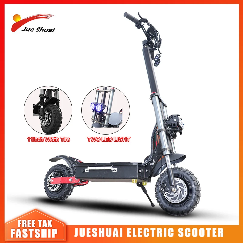 Verkauf Ce Zertifizierung Elektrische Tretroller 52V1600W Dual Motor Faltbare 80KM/H 11'' Off-road Reifen EScooter EU Lager