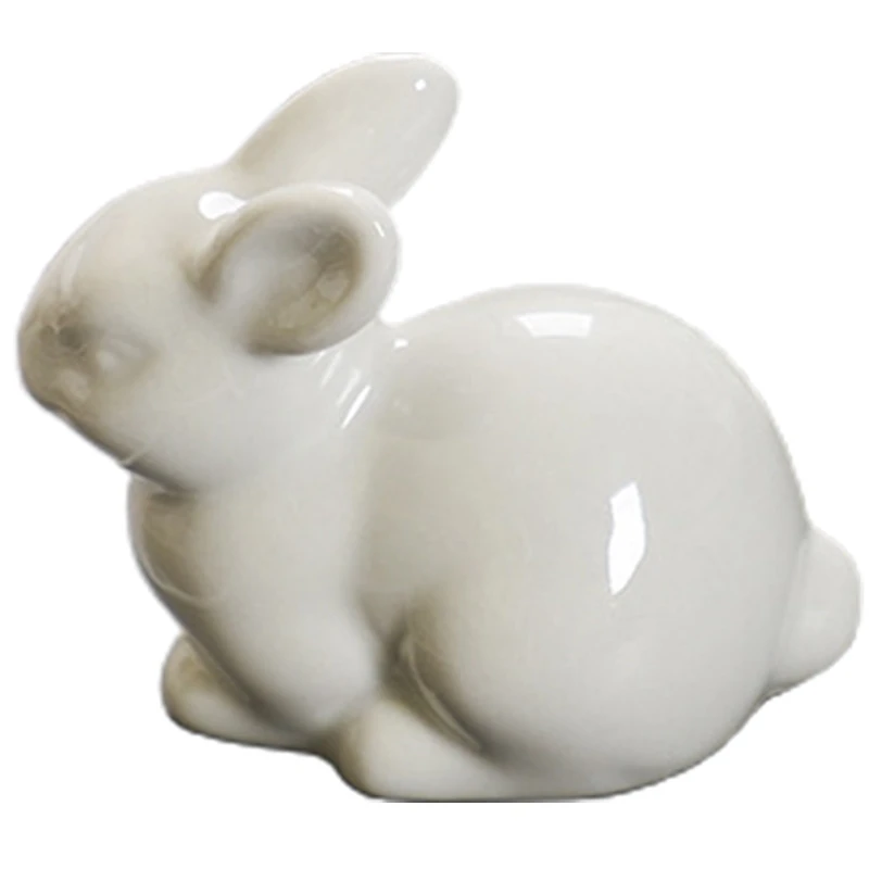

Micro Landscape Ceramic Garden Accessories Garden Decoration Jardin Bunny Household White Rabbit Ornament