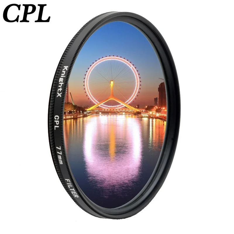 Поляризационный фильтр KnightX CPL для Canon Nikon 1300d dslr photo d70 d80 18 200 400d 2000d 49 мм 52 55 58 62 67 72 77