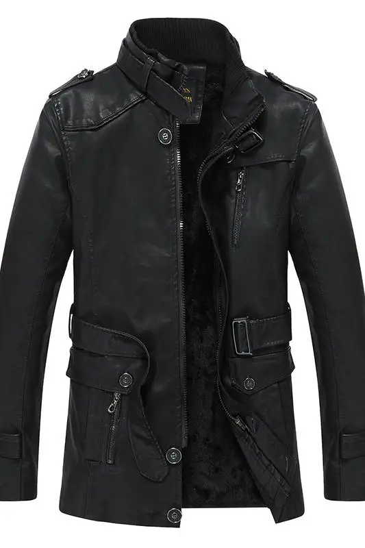 

Faux Jackets Men 4xl Men's Clothing Motorcycle Stand Collar Leather Jacket Plus Velvet Thickening Windbreaker