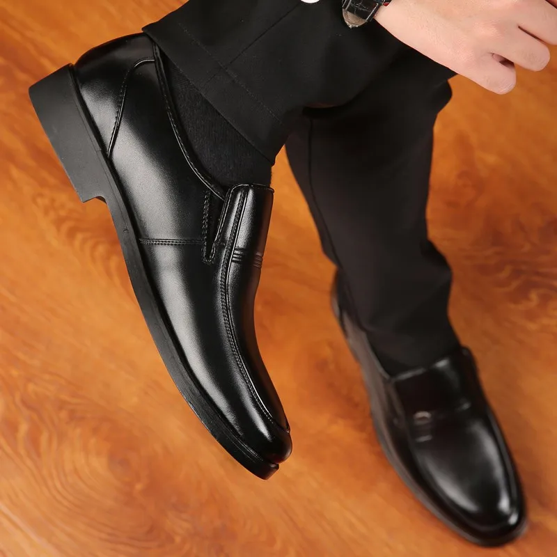 Размеры 38 48 мужские формальные лоферы Мужские модельные туфли без шнуровки