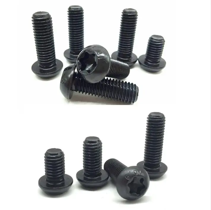 

200pcs/lot M5 M6 Six Lobe Torx Pan Round Head Screw GB2672 m5 m6 Six Lobe 10.9 High Tensile Black 10-30mm Length Alloy Steel