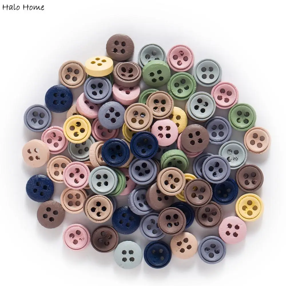 100 шт. круглые деревянные кнопки для ручная работа шитье/одежда ремесла домашнего