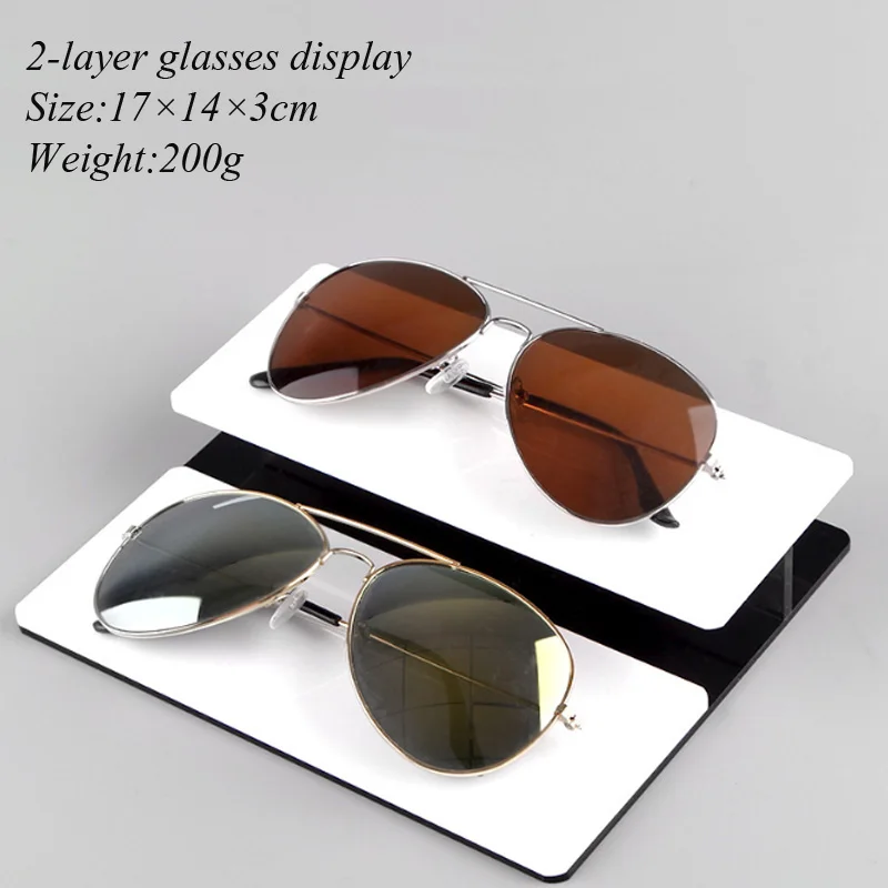 High Quality 2/3/4-layer White&Black Acrylic Sunglasses Display Riser Stand Glasses Holder Organizer Sunglasses Showcase Stand